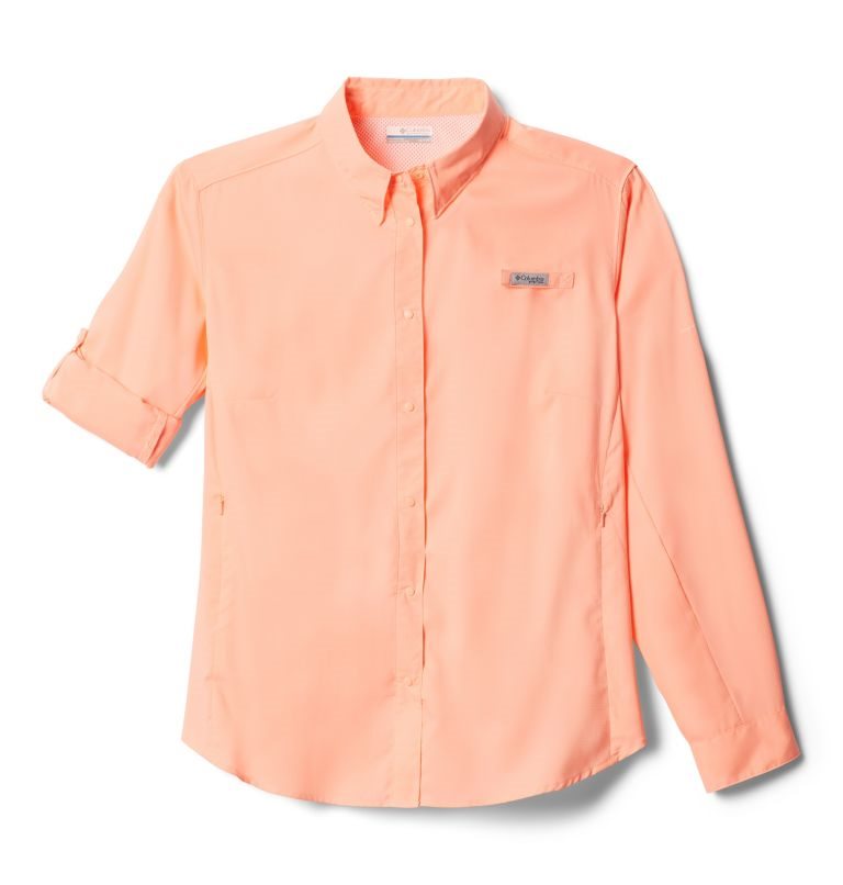 Women\'s Columbia PFG Tamiami II Long Sleeve Shirts Pink | Plus Size CA-D814A